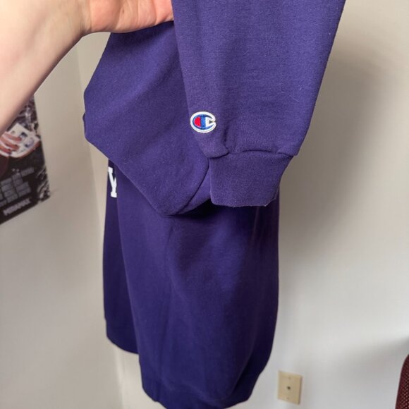 Champion New York University Purple and White Crewneck Sweatshirt - Picture 11 of 12